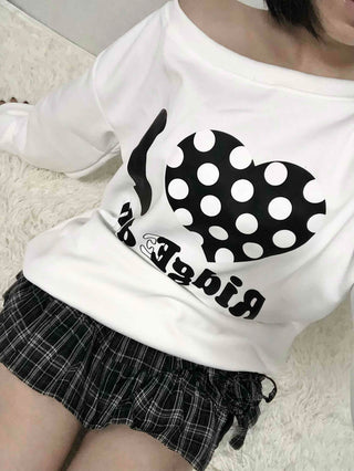 I Love Lettering Print Oversized Long Sweatshirt