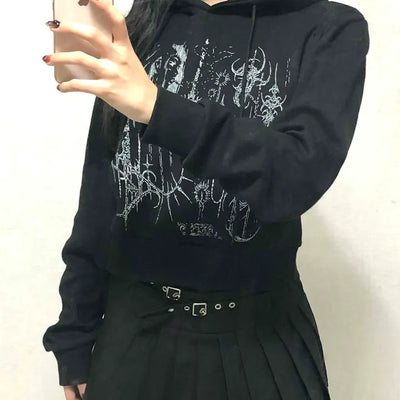 Gothic Lettering Vintage Oversized Hoodie