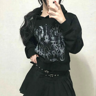 Gothic Lettering Vintage Oversized Hoodie