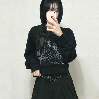 Gothic Lettering Vintage Oversized Hoodie