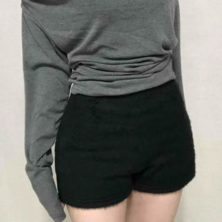 New Basic Soft Fur Shorts