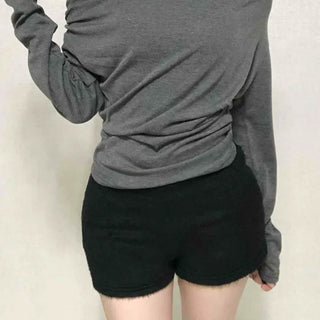 New Basic Soft Fur Shorts