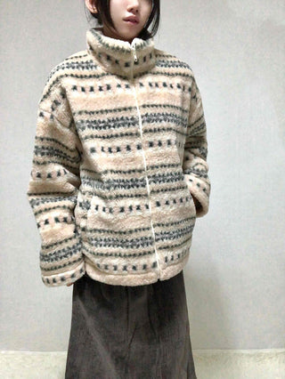 Nordic Fair Isle Half-Neck Sherpa Oversized Fleece