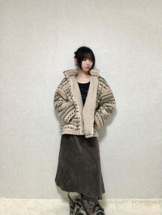 Nordic Fair Isle Half-Neck Sherpa Oversized Fleece