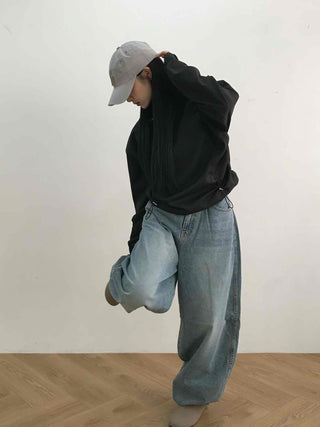 Glossy Satin Puff Sleeve Crop Hoodie