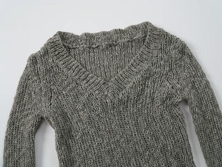 Luna See-through Asymmetrical V-neck Knit