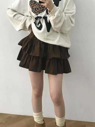 Lovely Leopard Love Embroidered Loose Fit Sweatshirt