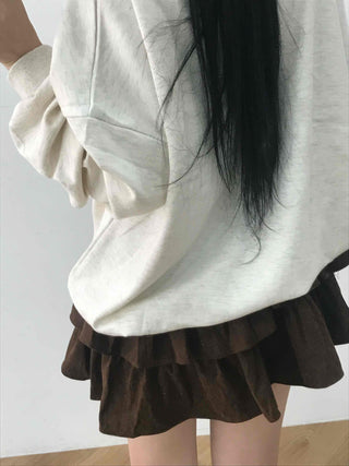 Lovely Leopard Love Embroidered Loose Fit Sweatshirt