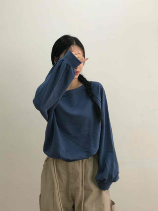 Shoulder Cutout Unique Fit Loose Sweatshirt