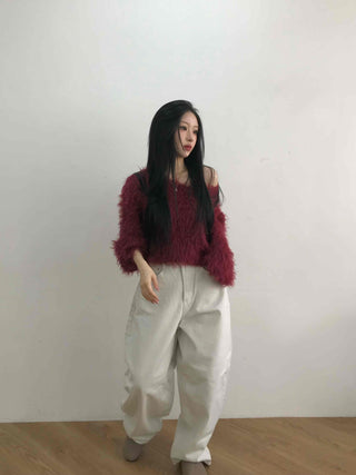 Balloon Fit Loose Basic Cotton Long Pants