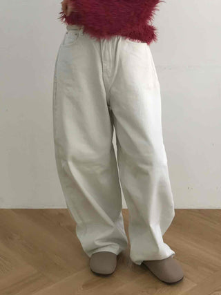 Balloon Fit Loose Basic Cotton Long Pants