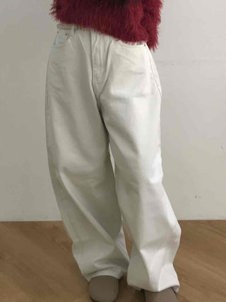 Balloon Fit Loose Basic Cotton Long Pants
