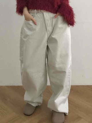 Balloon Fit Loose Basic Cotton Long Pants