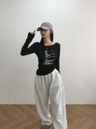 American Vintage Label Loose Fit Jogger Pants