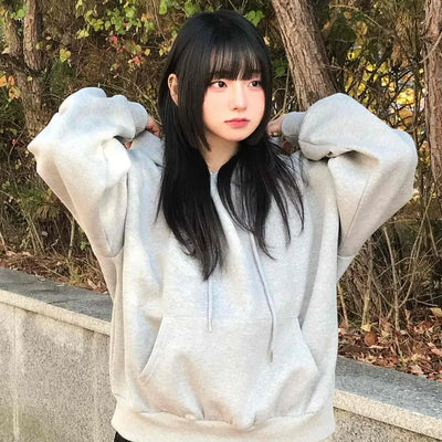 Soft Mood Loose Fit Kangaroo Pocket Fleece-Lined Hoodie