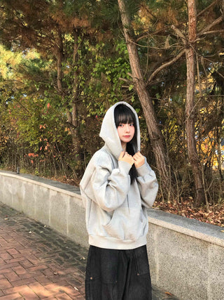 Soft Mood Loose Fit Kangaroo Pocket Fleece-Lined Hoodie