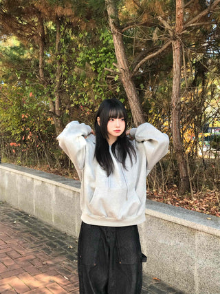 Soft Mood Loose Fit Kangaroo Pocket Fleece-Lined Hoodie