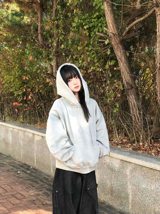Soft Mood Loose Fit Kangaroo Pocket Fleece-Lined Hoodie