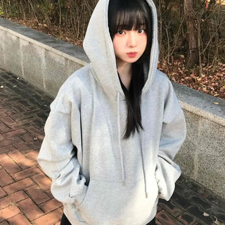 Soft Mood Loose Fit Kangaroo Pocket Fleece-Lined Hoodie