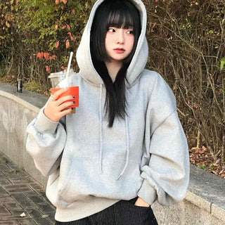 Soft Mood Loose Fit Kangaroo Pocket Fleece-Lined Hoodie