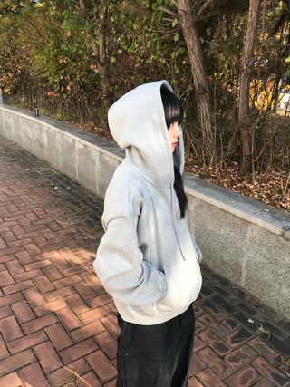 Soft Mood Loose Fit Kangaroo Pocket Fleece-Lined Hoodie