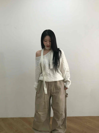 Multi-Pocket Loose Fit Cotton Utility Pants