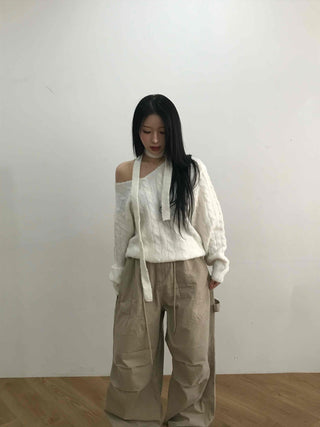 Multi-Pocket Loose Fit Cotton Utility Pants
