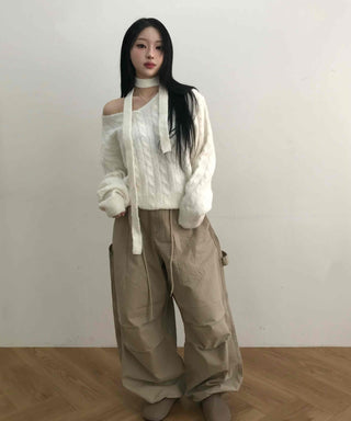 Multi-Pocket Loose Fit Cotton Utility Pants
