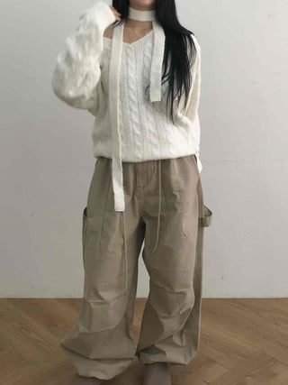 Multi-Pocket Loose Fit Cotton Utility Pants