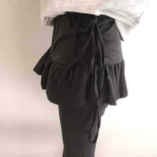 Frill Skirt Layered Bootcut Leggings Pants