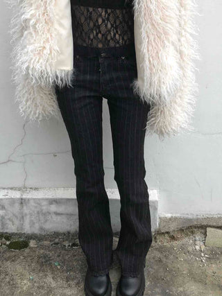 Pinstripe spandex bootcut pants