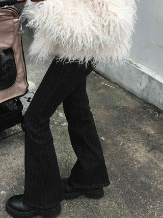 Pinstripe spandex bootcut pants