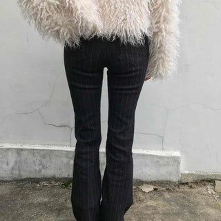 Pinstripe spandex bootcut pants