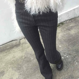 Pinstripe spandex bootcut pants