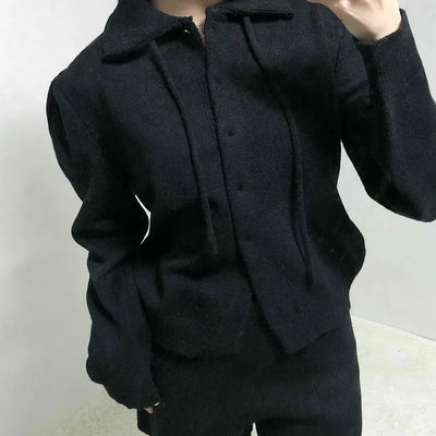 Tailored Collar Crop Jacket + High-Waisted Shorts Two-Piece Set
