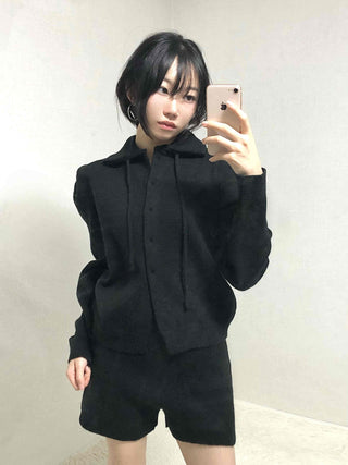 Tailored Collar Crop Jacket + High-Waisted Shorts Two-Piece Set
