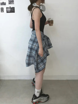 Nari Vintage Check Oversized Shirt