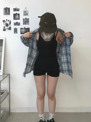 Nari Vintage Check Oversized Shirt