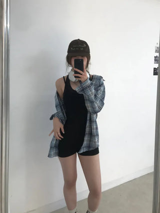 Nari Vintage Check Oversized Shirt
