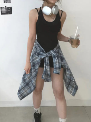 Nari Vintage Check Oversized Shirt