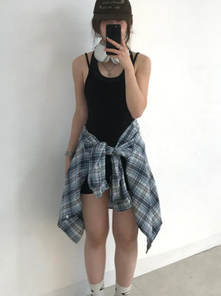 Nari Vintage Check Oversized Shirt