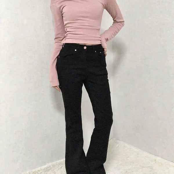 Basic Standard Bootcut Long Denim Pants