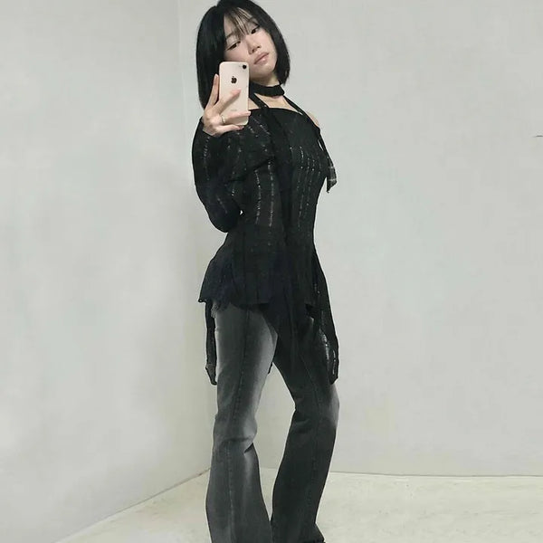 Vintage Washed Bootcut Semi-Flare Denim Pants