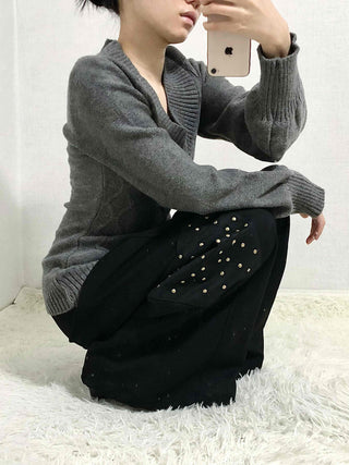 Studded Wide Cargo Long Pants