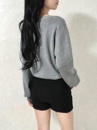Soft Balloon Sleeve Round Neck Knit Cardigan