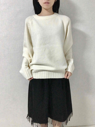 Wool Blend Round Neck Cable Knit