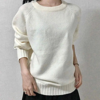 Wool Blend Round Neck Cable Knit