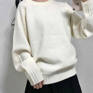 Wool Blend Round Neck Cable Knit