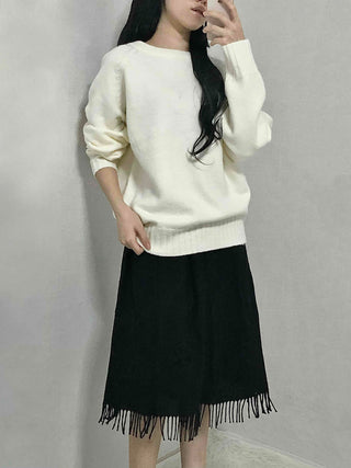 Wool Blend Round Neck Cable Knit