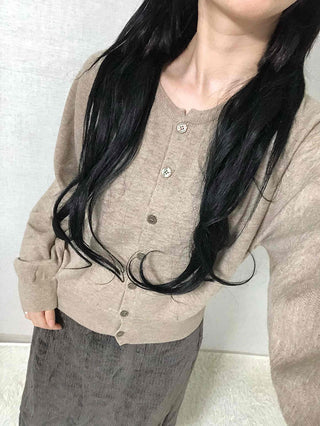 Soft Daily Round Neck Loose Fit Knit Cardigan